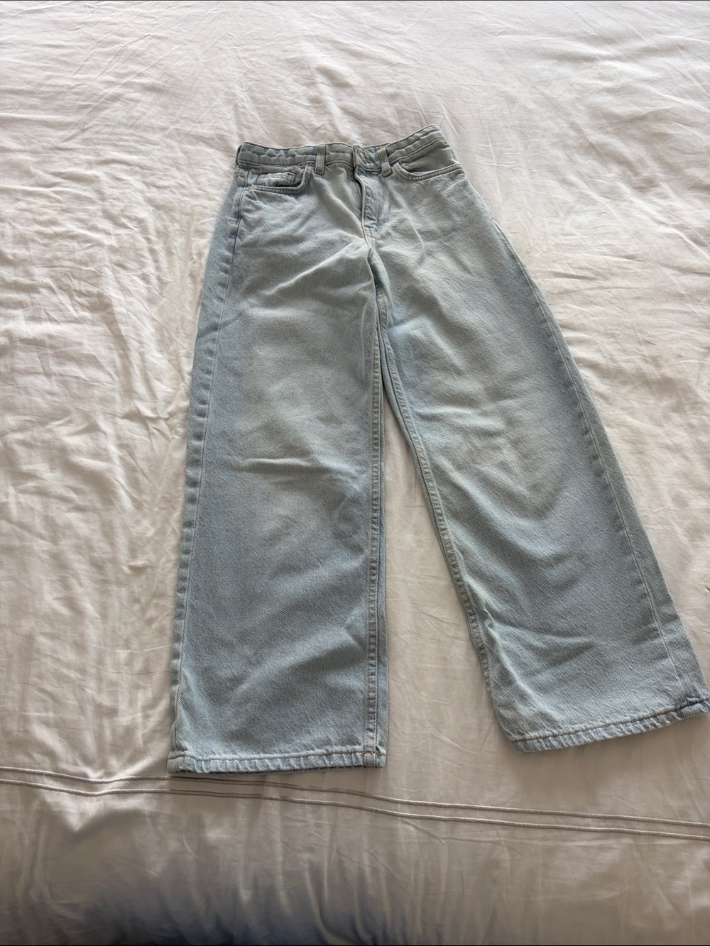 Primark Light Blue Wide Leg Kids Jeans